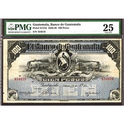 Banco de Guatemala, 1920 Issue Banknote.