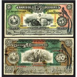 Banco de Occidente, 1916-20 Issues.