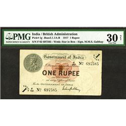 Government of India / British Administration. 1917 Issue.