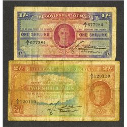 Government of Malta. 1942-43 ND Issues.