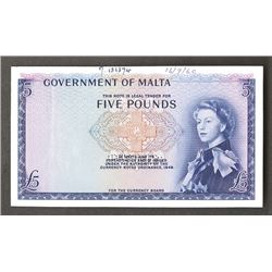 Government of Malta, L.1949 (1960) Issue Specimen Banknote.