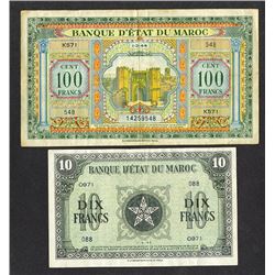 Banque d'Etat du Maroc. 1944 Issue.