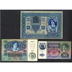 Regional Treasury, 1919 Provisional Issue, Trio of Notes