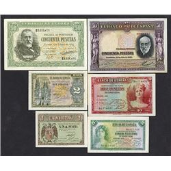 Banco de Espana. 1935-40 dated issues.