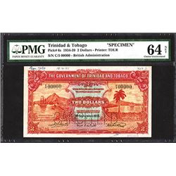 Government of Trinidad & Tabago, 1935 Specimen Banknote.