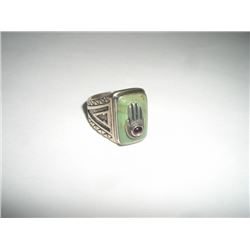 EXTREMELY RARE VINTAGE HANDMADE NATIVE AMERICAN STERLING SILVER RING *HEAVY* WITH A BEAUTIFUL SOLID
