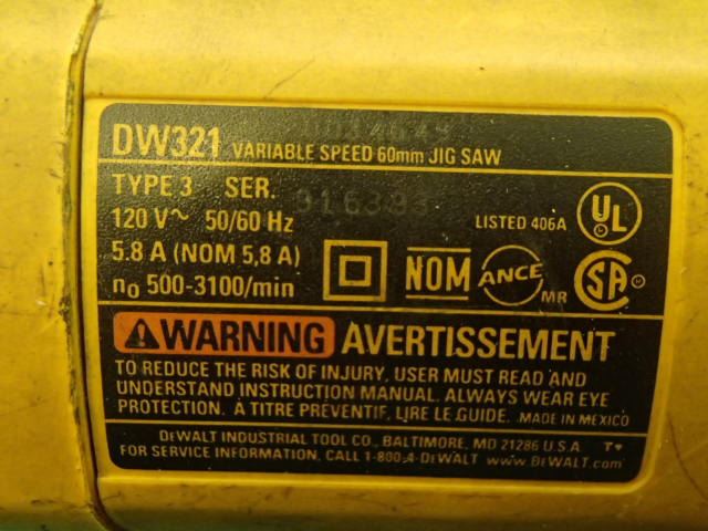 Dewalt DW321 Variable Speed 60mm Jig Saw