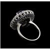 Image 3 : 8.72ct Tanzanite and Diamond Ring - 14KT White Gold