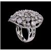 Image 2 : 14KT White Gold 6.74ctw Diamond Ring