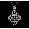 Image 1 : 1.24ctw Diamond Pendant With Chain - 14KT White Gold