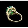 Image 3 : 4.82ct Emerald and Diamond Ring - 14KT Yellow Gold