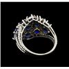 Image 3 : 3.12ctw Sapphire and Diamond Ring - 14KT White Gold