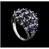 Image 4 : 3.12ctw Sapphire and Diamond Ring - 14KT White Gold