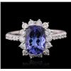 Image 2 : 14KT White Gold 2.38ct Tanzanite and Diamond Ring