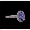 Image 1 : 2.97ct Tanzanite and Diamond Ring - 14KT White Gold