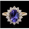 Image 1 : 14KT Yellow Gold 2.19ct Tanzanite and Diamond Ring