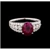 Image 2 : 2.46ct Ruby and Diamond Ring - 18KT White Gold