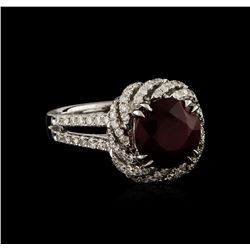 14KT White Gold 4.05ct Ruby and Diamond Ring