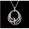 Image 2 : 0.80ctw Diamond Pendant With Chain - 14KT Two-Tone Gold