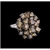 Image 1 : 9.16ctw Fancy Brown Diamond Ring - 18KT White Gold