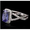 Image 1 : 14KT White Gold 1.97ct Tanzanite and Diamond Ring