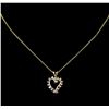 Image 2 : 0.72ctw Diamond Pendant With Chain - 14KT Yellow Gold