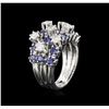 Image 3 : 14KT White Gold 3.08ctw Sapphire and Diamond Ring