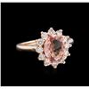 Image 1 : 1.72ct Pink Tourmaline and Diamond Ring - 14KT Rose Gold