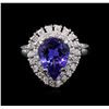 Image 1 : 3.22ct Tanzanite and Diamond Ring - 14KT White Gold