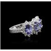 Image 1 : 14KT White Gold 1.88ctw Tanzanite and Diamond Ring