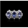 Image 2 : 14KT White Gold 1.88ctw Tanzanite and Diamond Ring