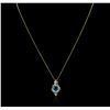 Image 2 : 14KT Yellow Gold 2.48ct Topaz and Diamond Pendant With Chain