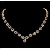 14KT Yellow Gold 24.95ctw Tanzanite and Diamond Necklace