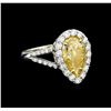 Image 1 : EGL USA Cert 2.72ctw Fancy Yellow Diamond Ring - Platinum