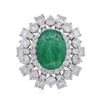 Image 2 : 14KT White Gold 3.81ct Emerald and Diamond Ring