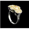 Image 4 : EGL USA Cert 8.66ctw Fancy Yellow Diamond Ring - Platinum