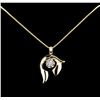 Image 1 : 0.86ct Diamond Pendant With Chain - 14KT Two-Tone Gold