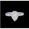 Image 2 : 1.45ctw Fancy Light Yellow Diamond Ring - 14KT White Gold