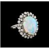 Image 1 : 11.69ct Opal and Diamond Ring - 14KT White Gold