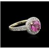 18KT Two-Tone Gold GIA Certified 2.12ct Pink Sapphire and Diamond Ring