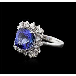 14KT White Gold 5.12ct Tanzanite and Diamond Ring