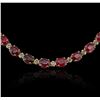 Image 1 : 14KT Yellow Gold 52.66ctw Ruby and Diamond Necklace