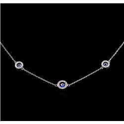 0.50ctw Diamond Evil Eye Necklace - 14KT White Gold