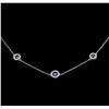 Image 1 : 0.50ctw Diamond Evil Eye Necklace - 14KT White Gold