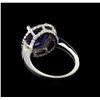 Image 3 : 3.65ct Tanzanite and Diamond Ring - 14KT White Gold