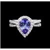Image 2 : 1.97ct Tanzanite and Diamond Ring - 14KT White Gold