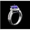 Image 4 : 1.97ct Tanzanite and Diamond Ring - 14KT White Gold