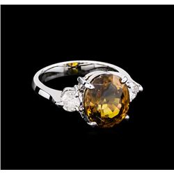 8.53ct Zircon and Diamond Ring - 14KT White Gold