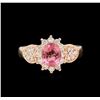 Image 2 : 1.15ct Pink Tourmaline and Diamond Ring - 14KT Rose Gold