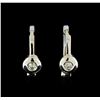 Image 1 : 0.04ctw Diamond Earrings - 14KT White Gold